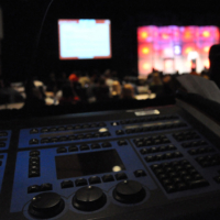 lighting console at corporate event